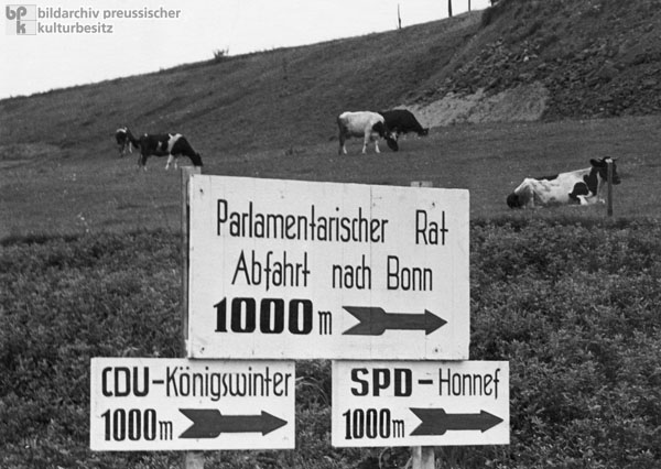 Autobahn Exit at Bonn with Directions to the Parliamentary Council (1948)
